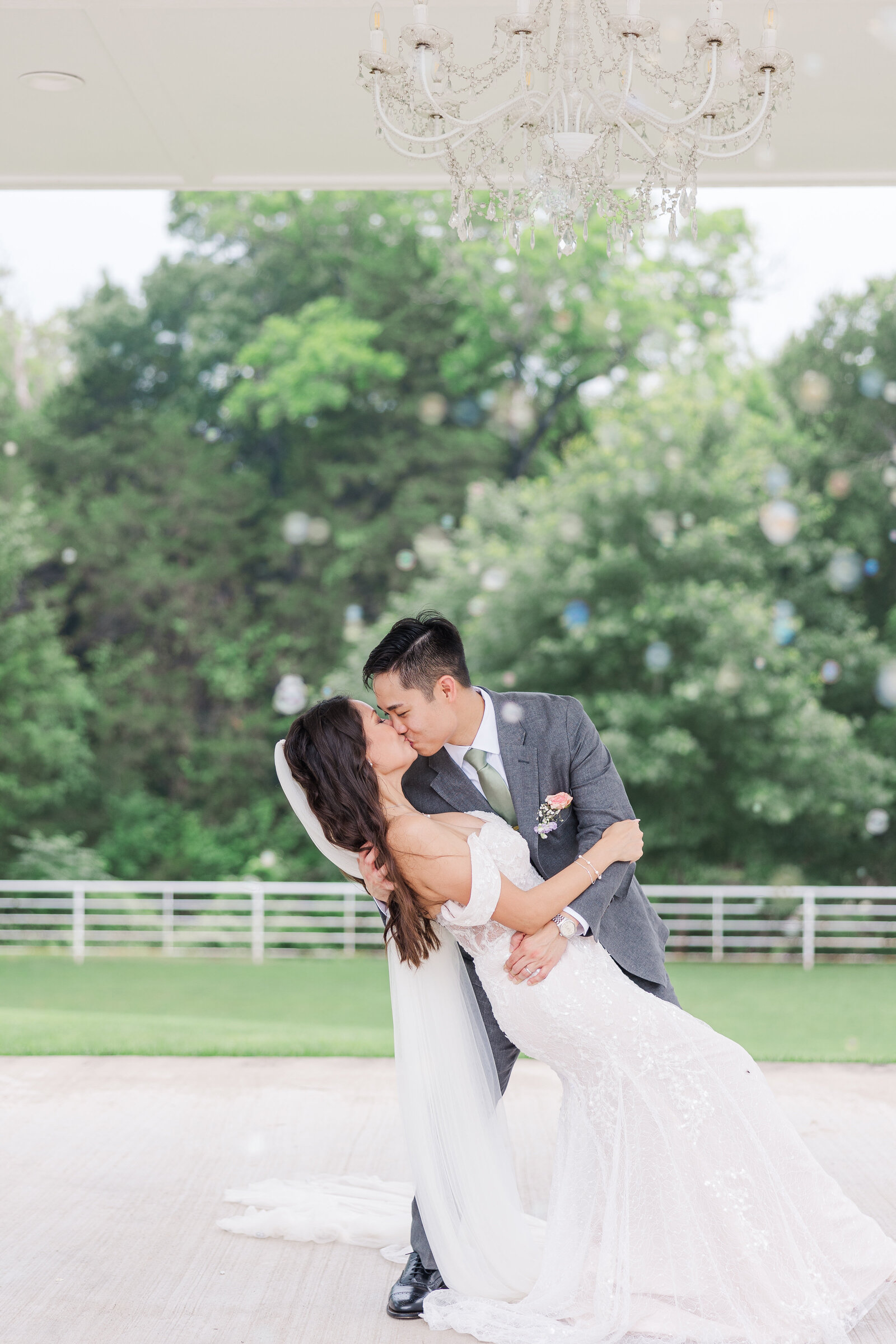 Posed intimate photography for couple after ceremony