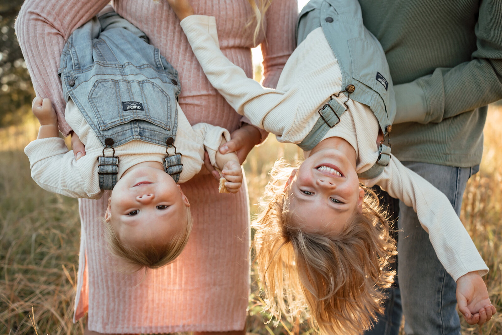 Family photos with a family of 5 at sunset in Marietta, Ga.