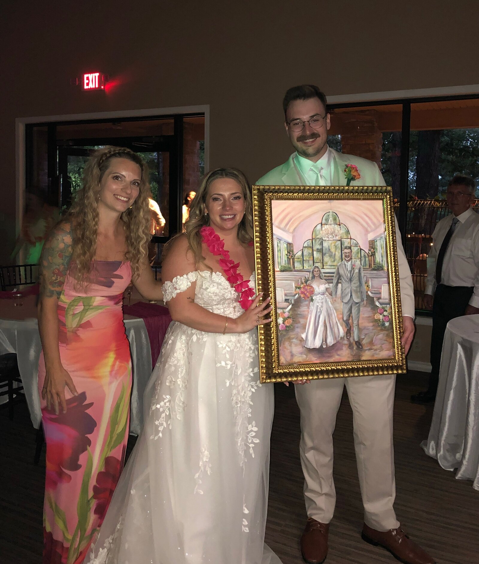 End of the night live wedding painting reveal