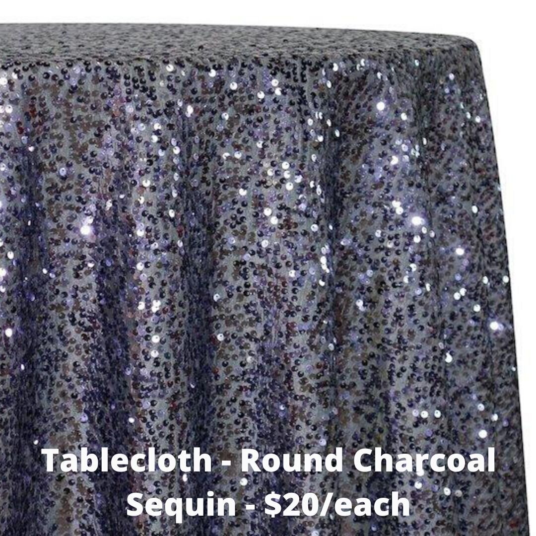 round charcoal sequin