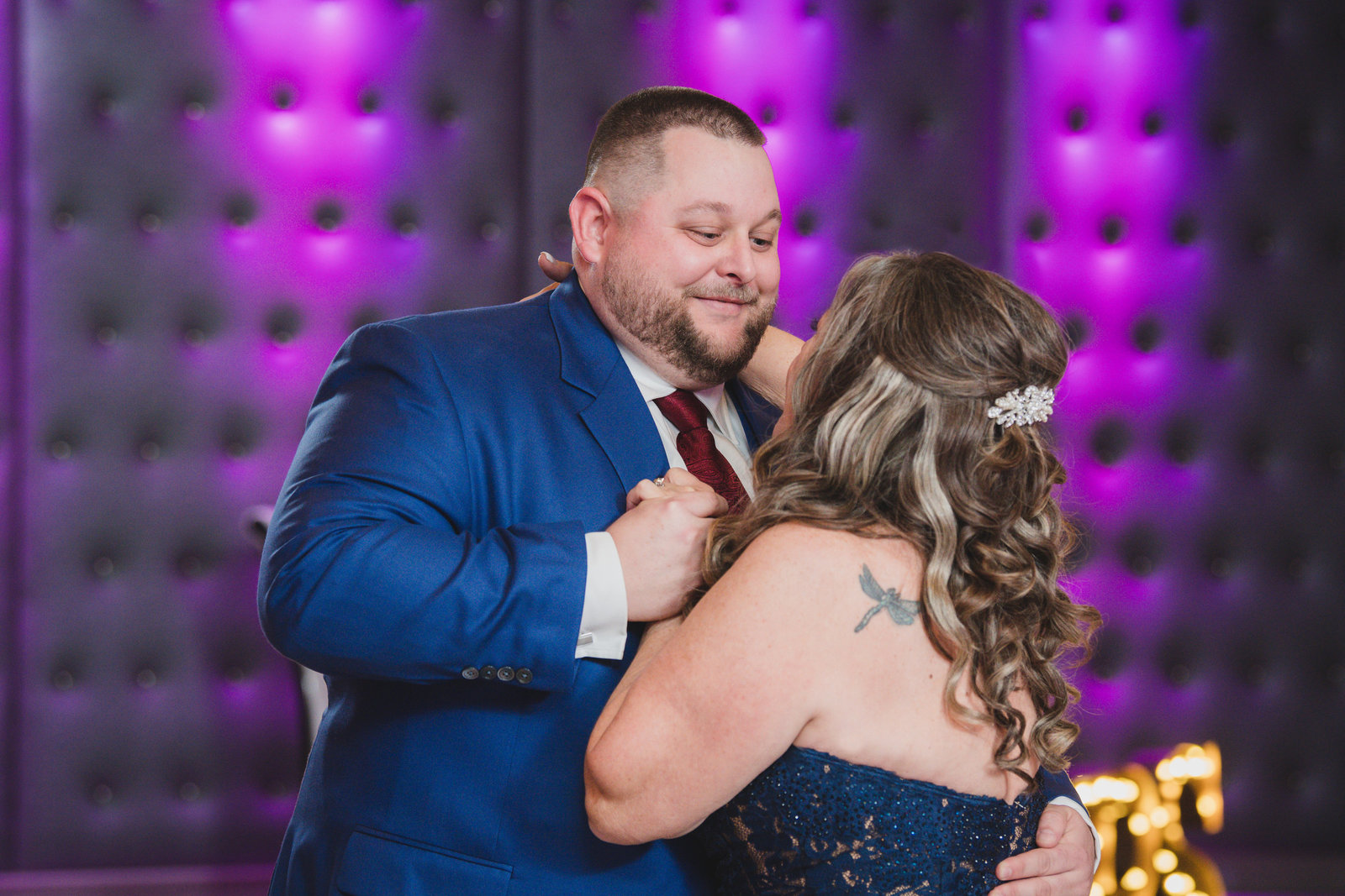 Couple dancing at wedding reception at Chateau Briand