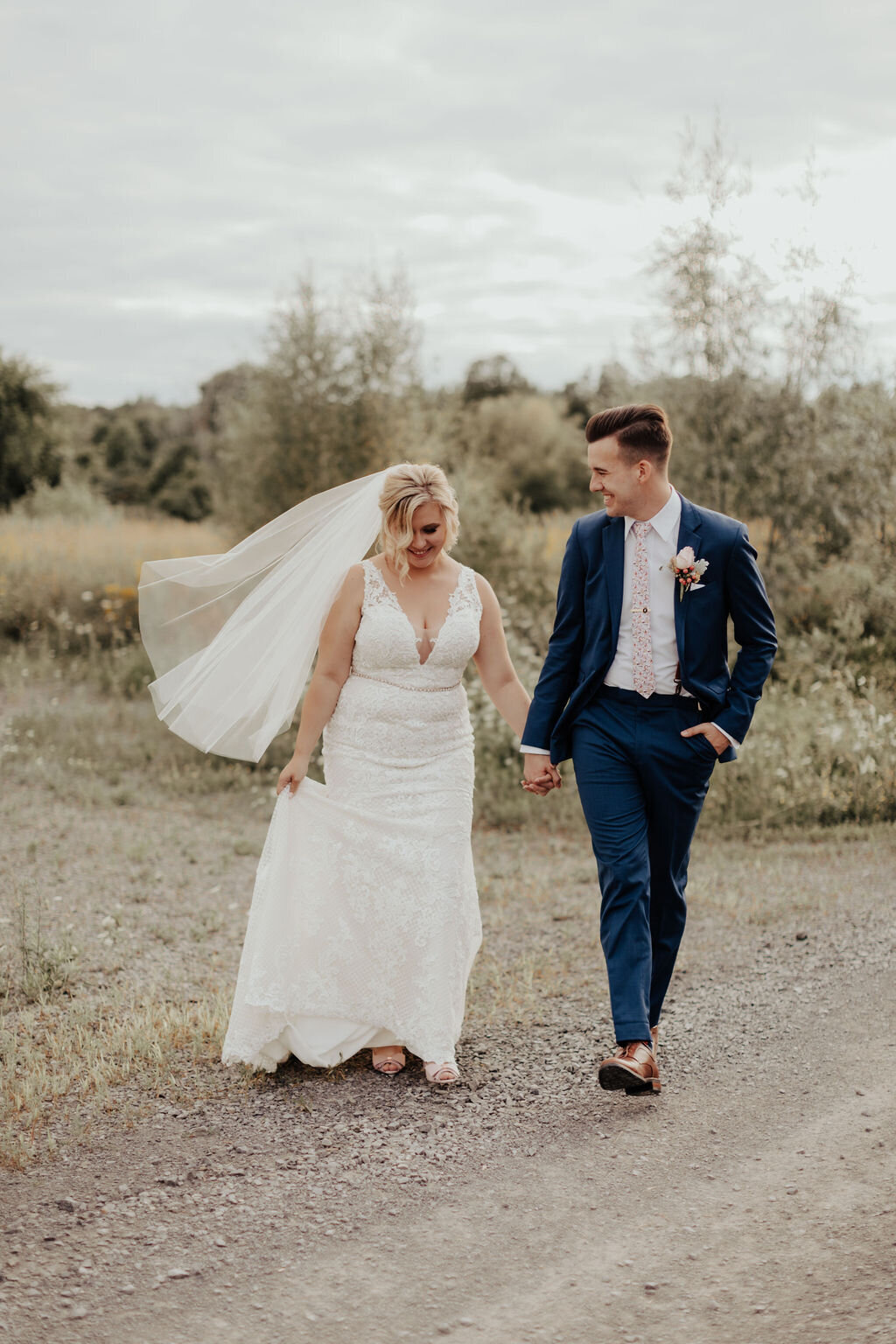 Happy bride and groom