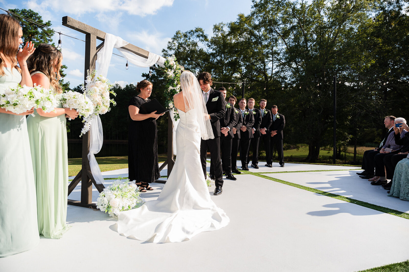 bride and groom during the wedding ceremony at the Venue Daisy Hill wedding venue 