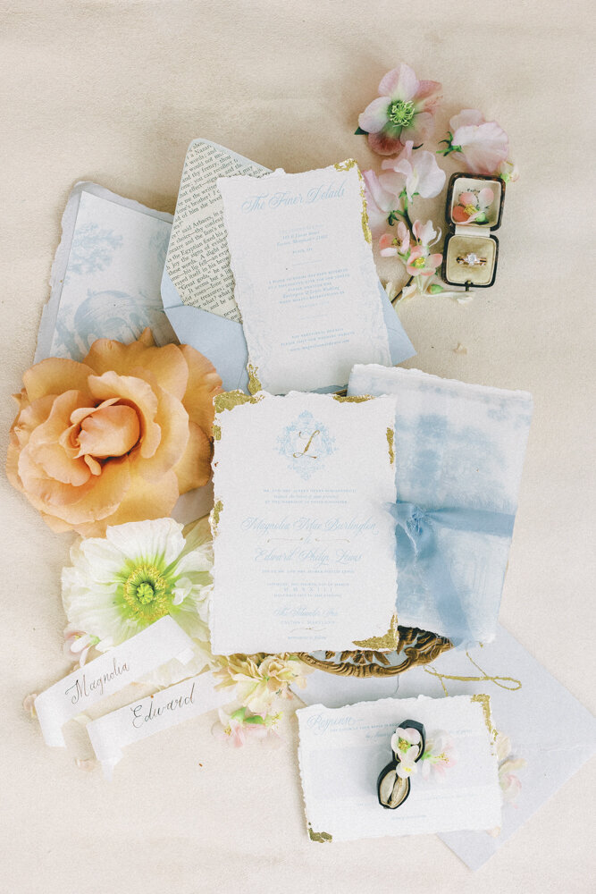invitation suite with flowers