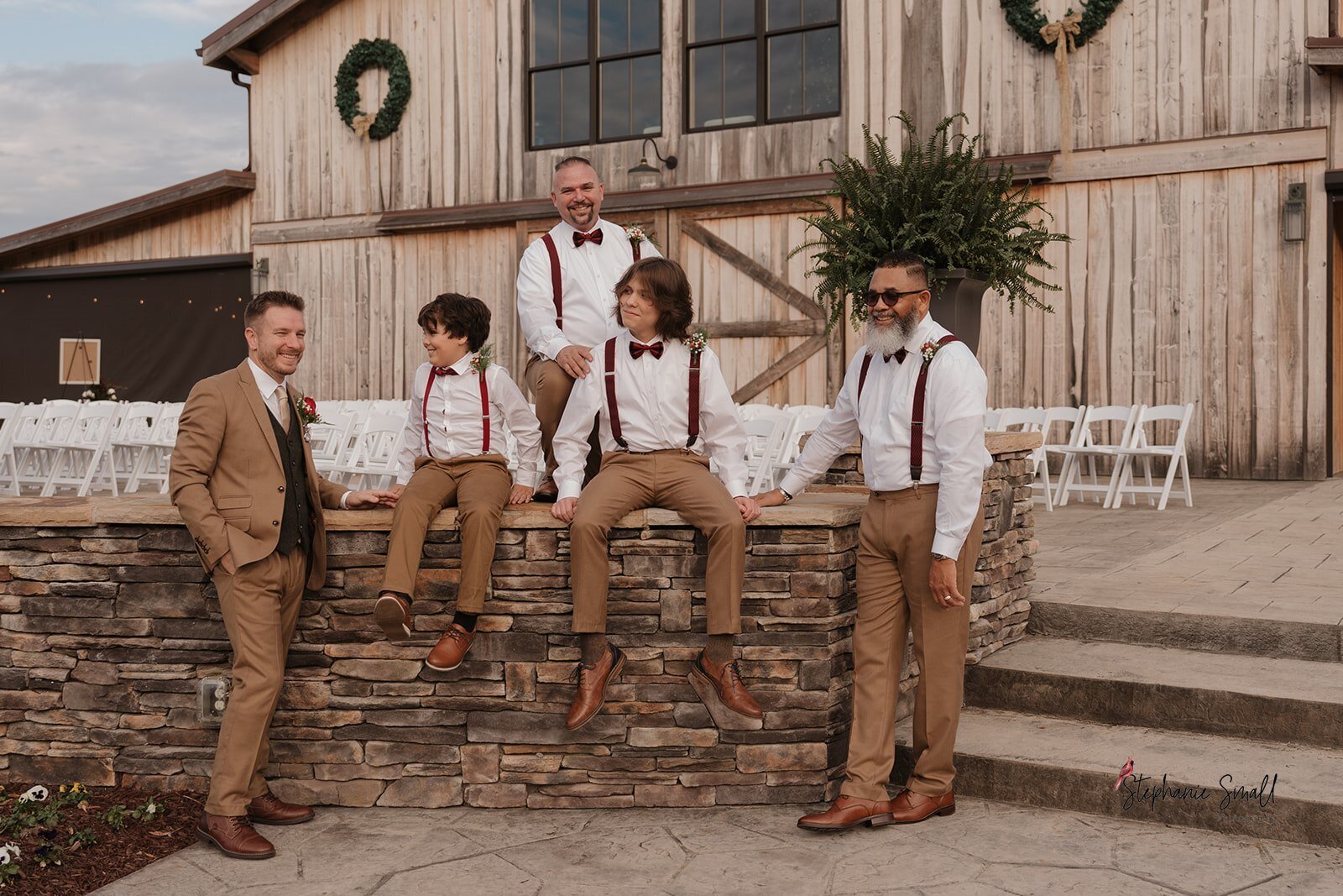 Hayfield at Murchison Farm Wedding groomsmen