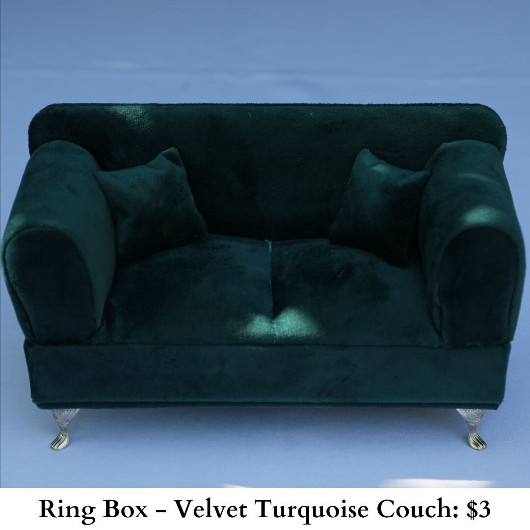Ring Box-Velvet Turquoise Couch-812