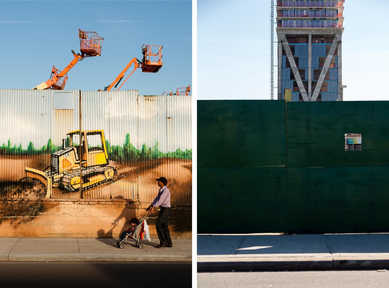 Sunbelt Rentals at Kent Ave and N 12th in 2008, William Vale Hotel under construction, 2015 from same vantage