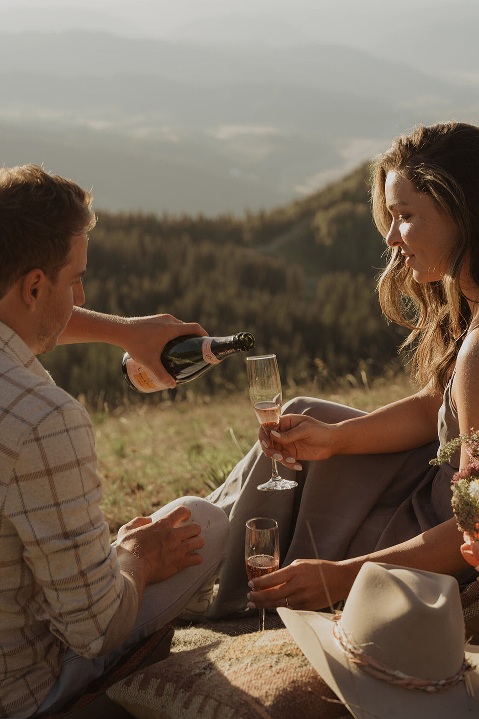 Ajax Mountain sunset proposal photos mountain in Aspen, Colorado