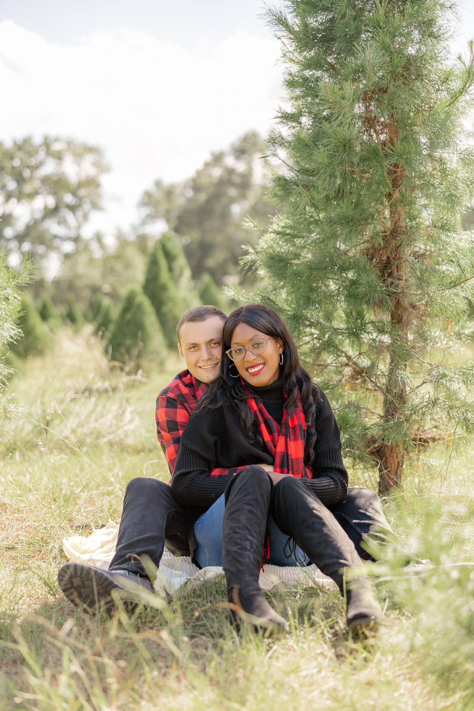 couple at santas tree farm
