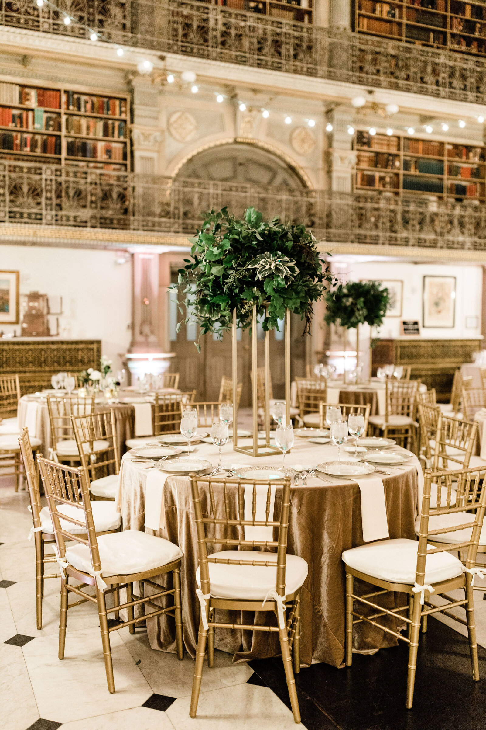 Reception Tables and Chairs Photos | The Peabody Library Baltimore MD | The Axtells Photo and Film