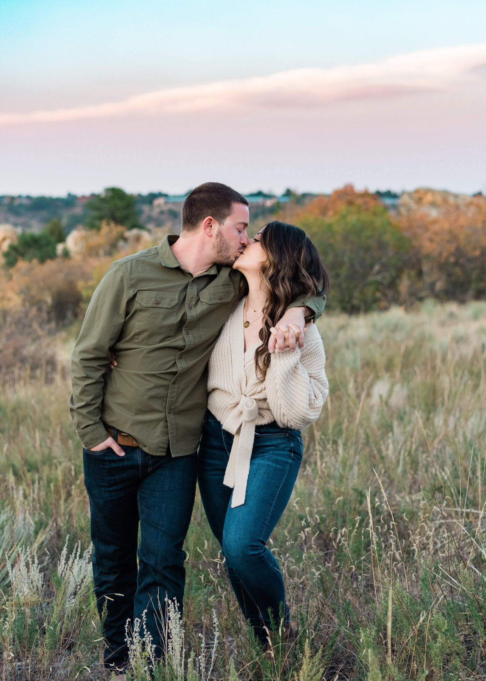 colorado engagement session during sunset