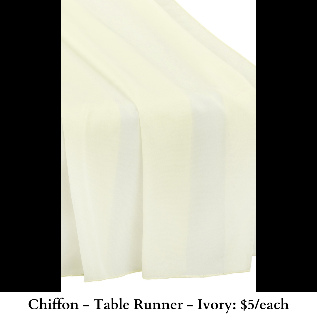 Chiffon-Table Runner-Ivory-716