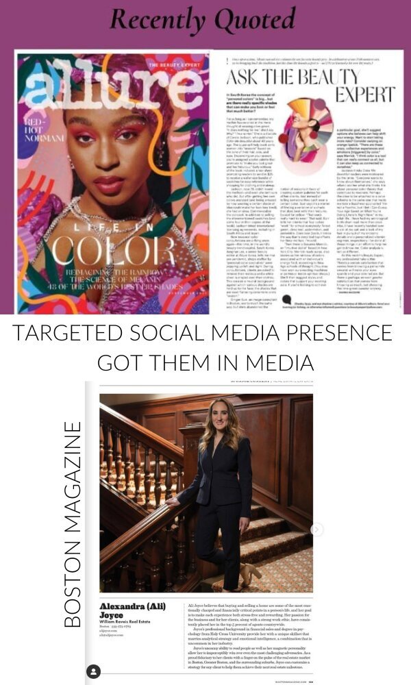 Media Placement in Boston Magazine through social media work