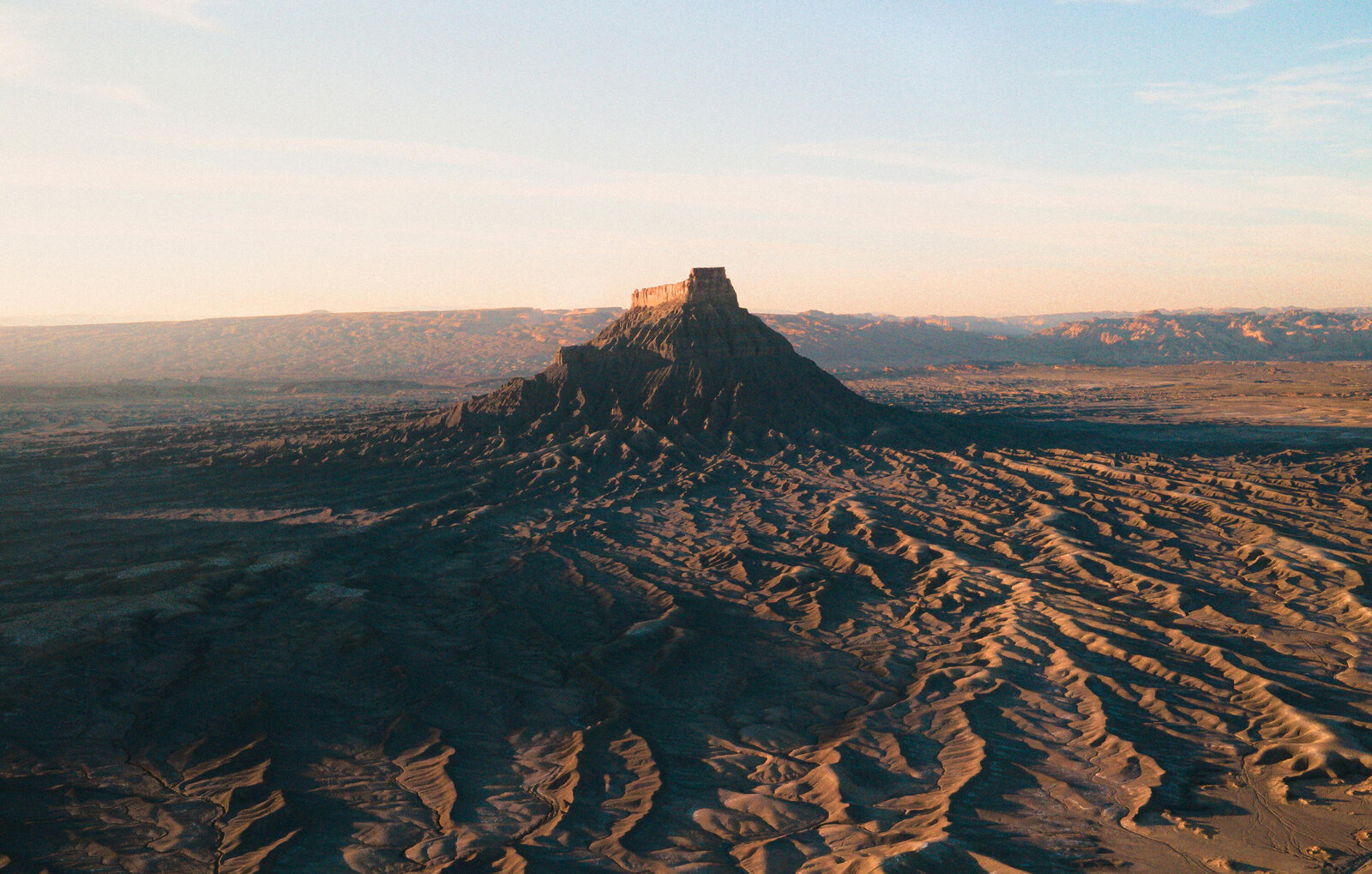desert scenery and skyline from charter view above
