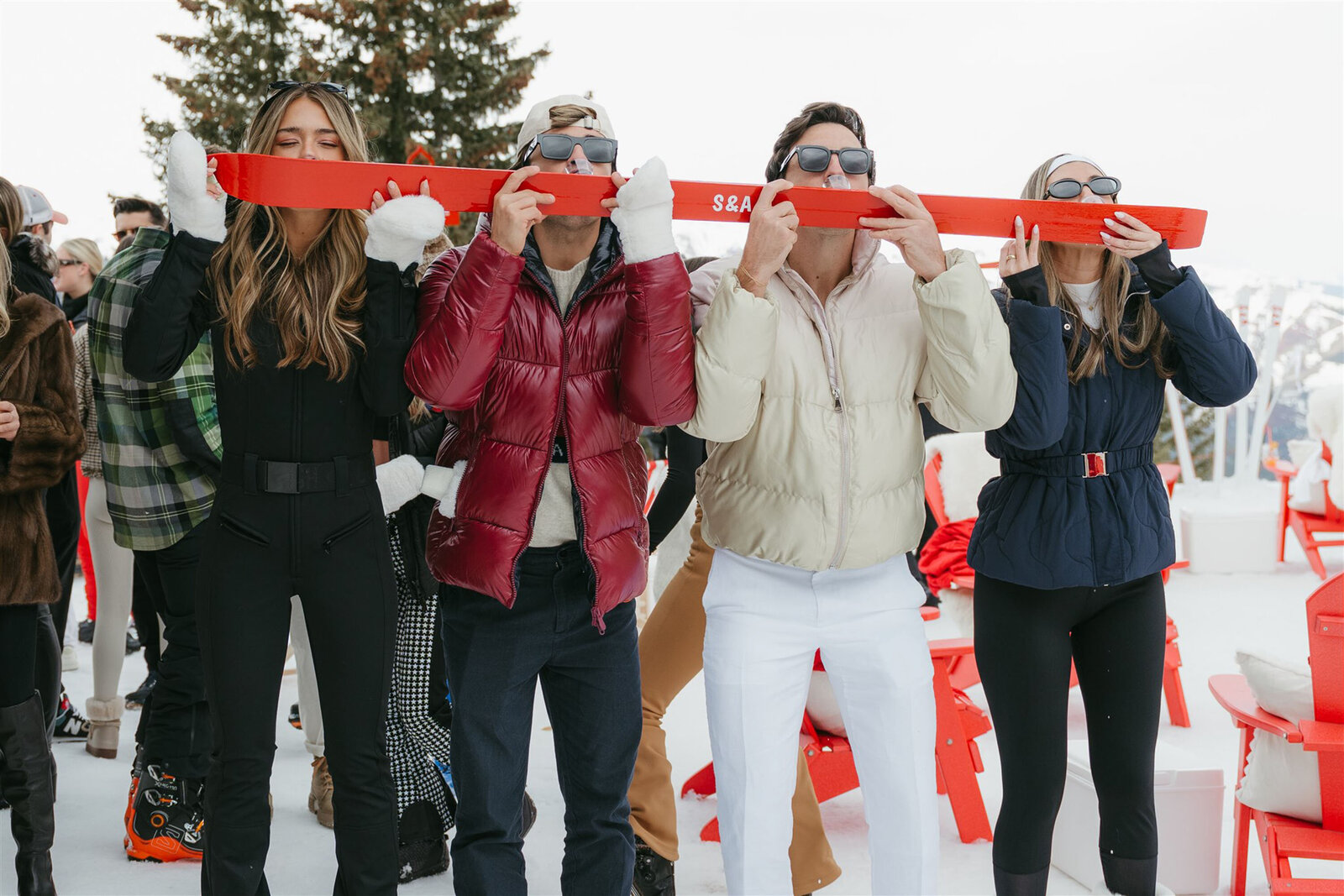 Luxury multi-day wedding celebration in Aspen, Colorado featuring mountaintop portraits and elegant receptions