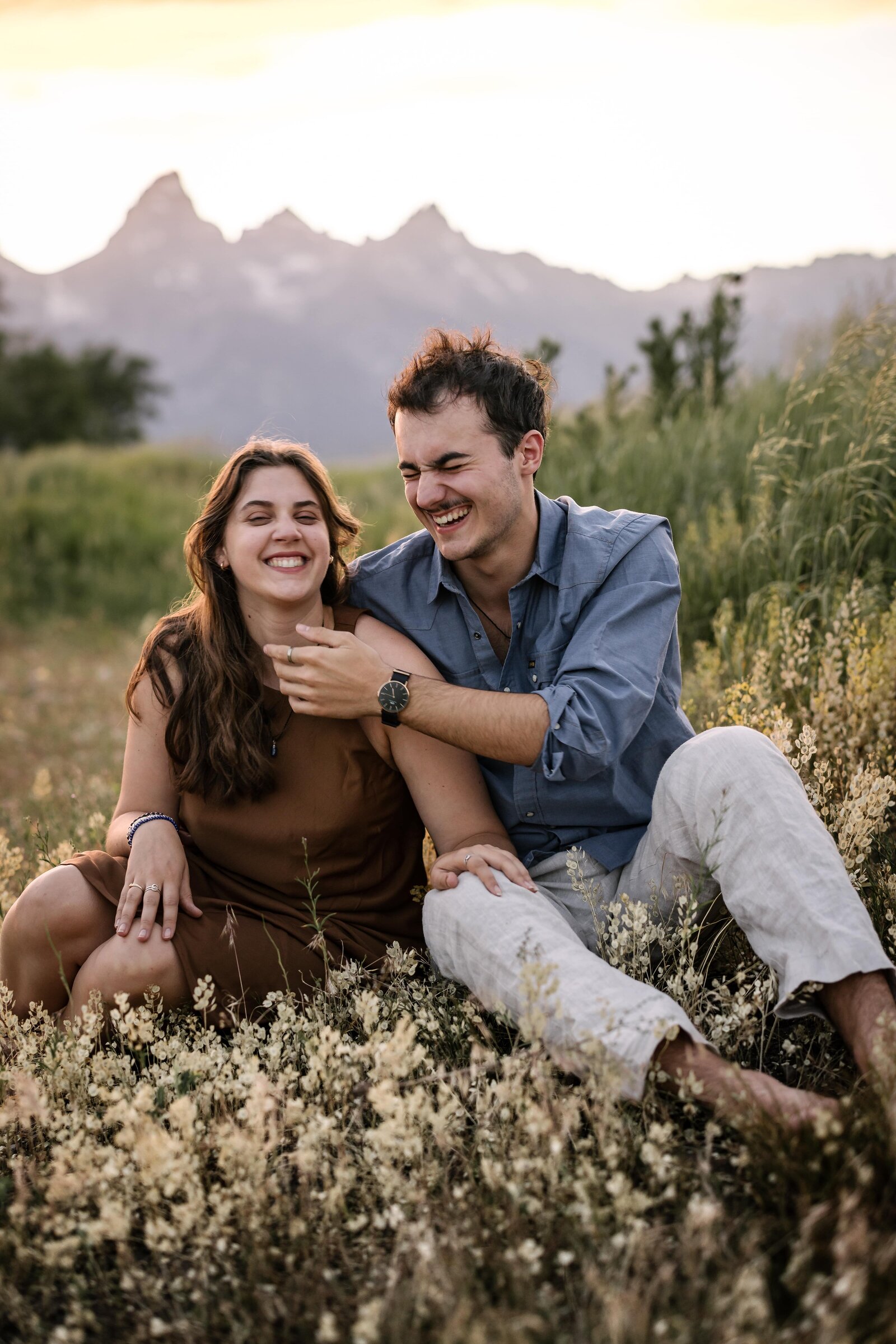 candid engagements at Mormon Row in Jackson, Wyoming