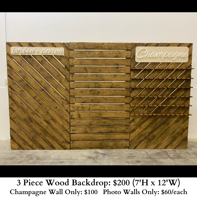 3 piece wood backdrop-923