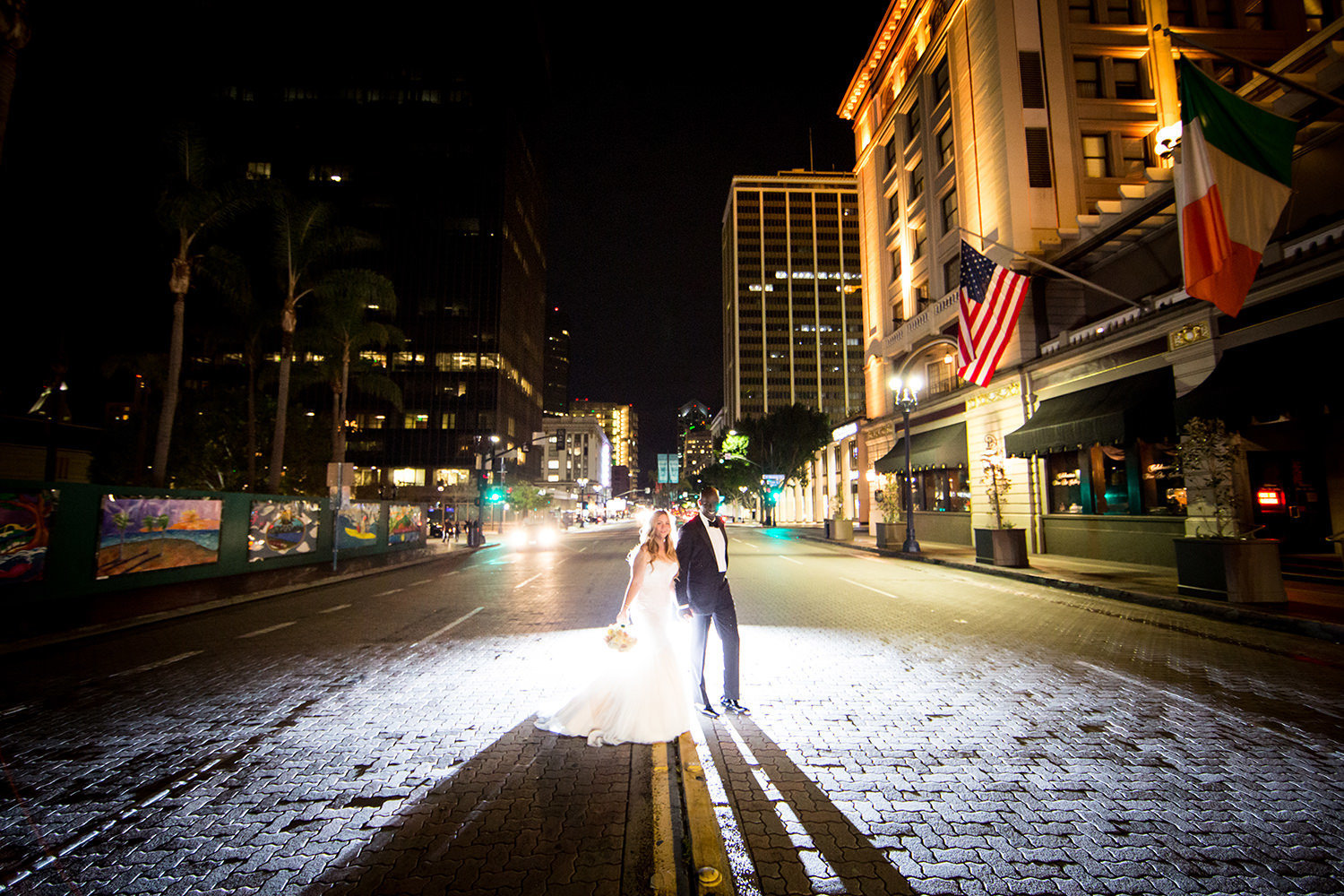 outside night shot at us grant hotel