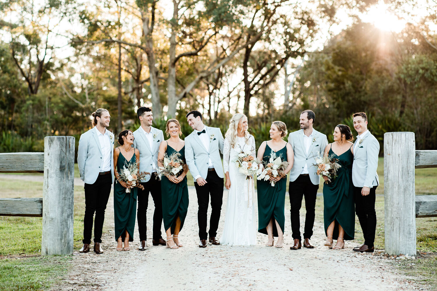 bridal party at stables of somersby