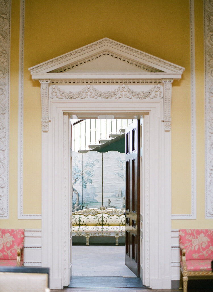 Yellow interior with doorway at Ballyfin