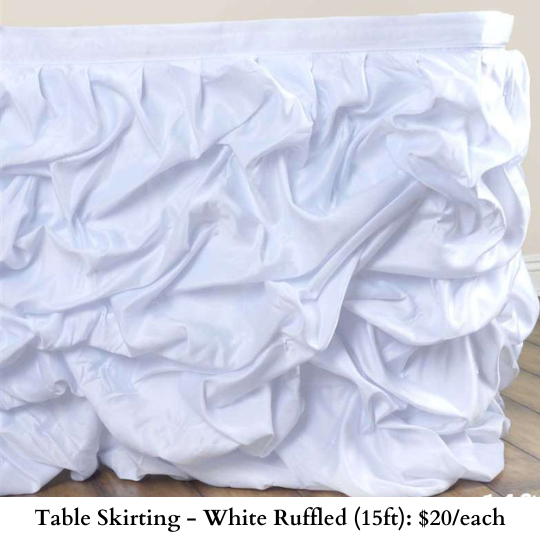 Table Skirting-White Ruffled-341