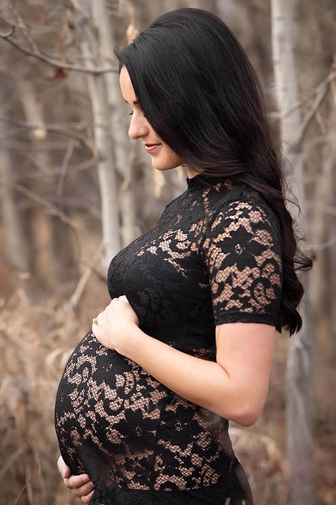 black lace photography dress for maternity