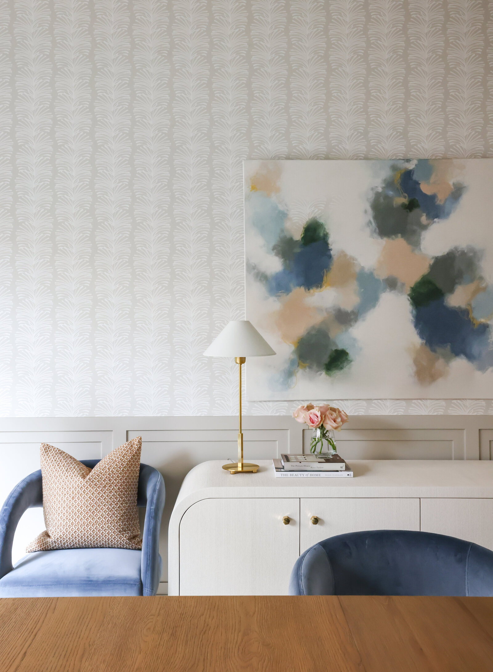 vision and hammer blue an white living space