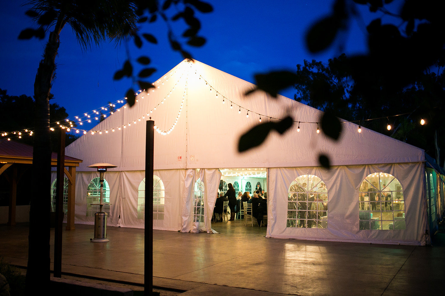 outside shot of tent at paradise falls