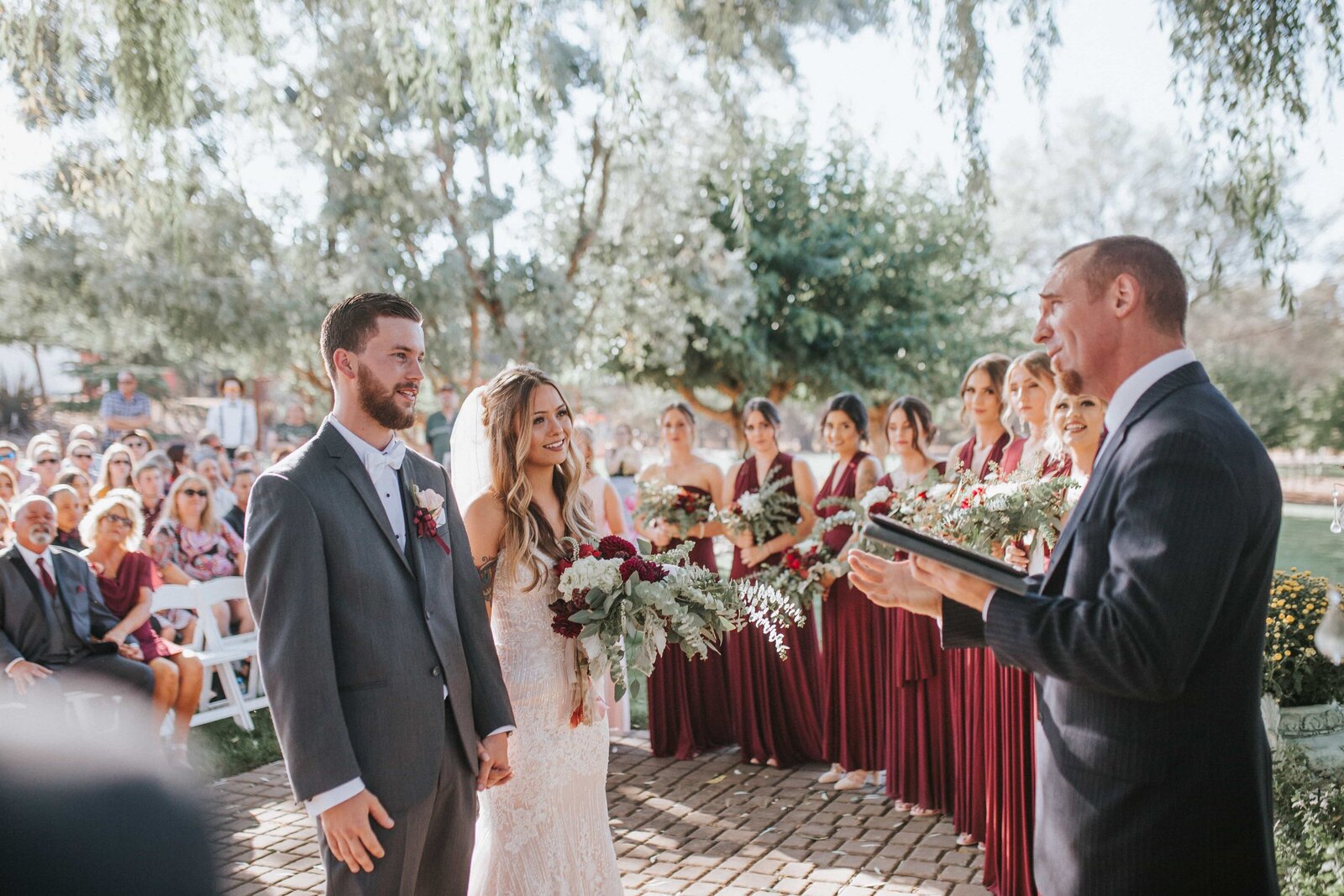 Lake Tahoe wedding photographer captures  wedding ceremony with bride and groom
