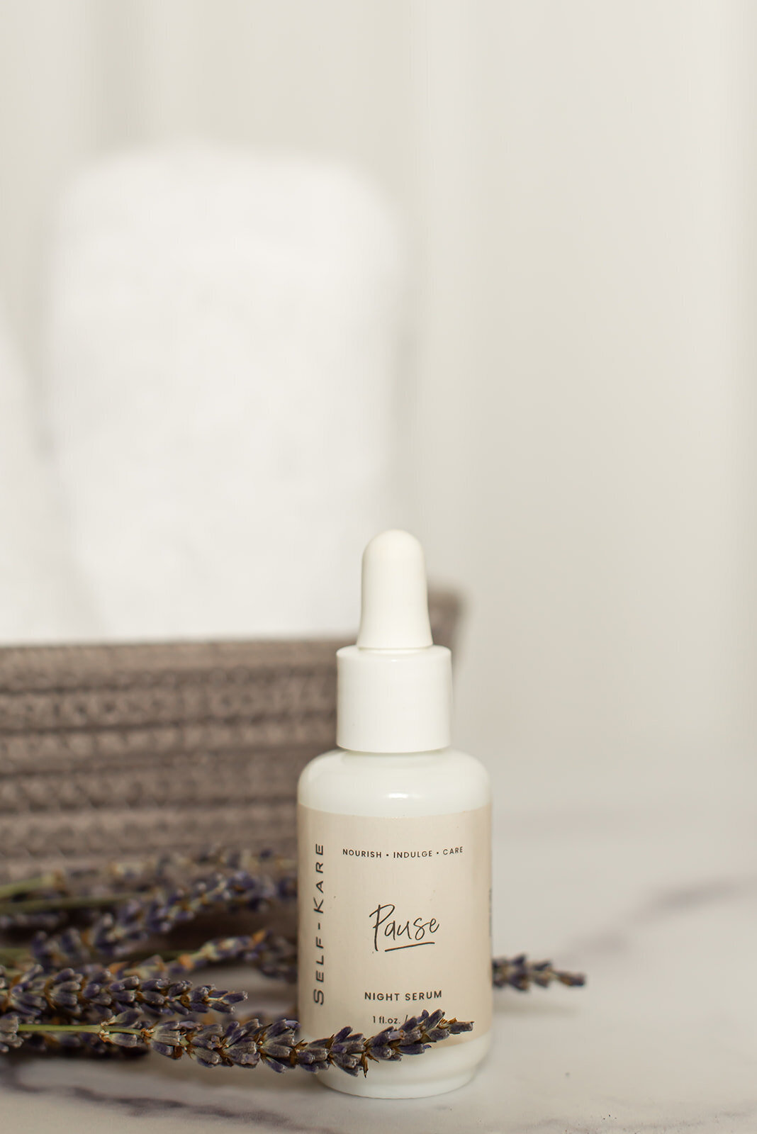 Facial toner with dried lavender and spa towels