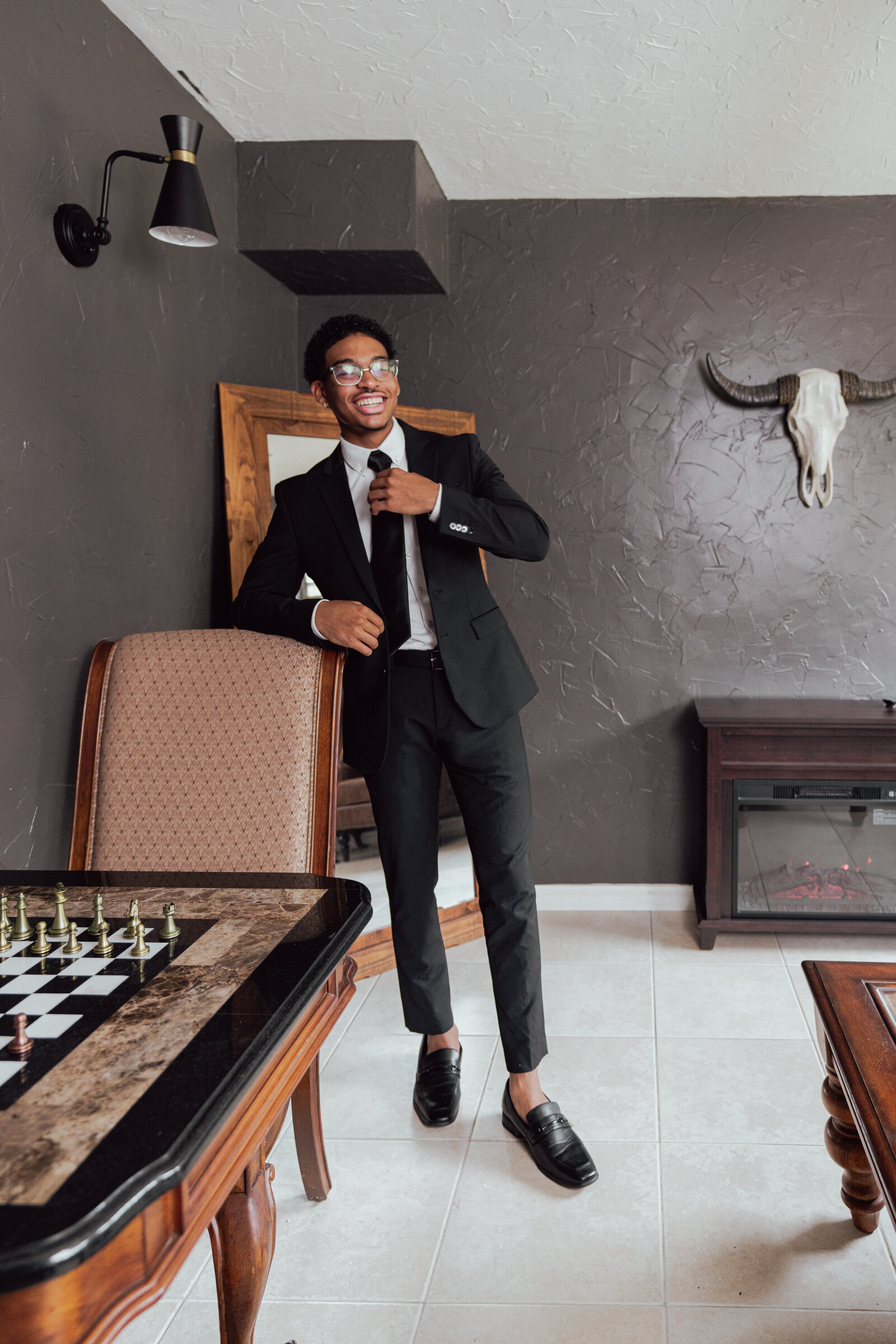 Groom getting ready