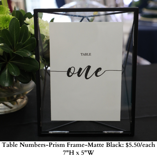 Table Numbers-Prism Frame-Matte Black-438