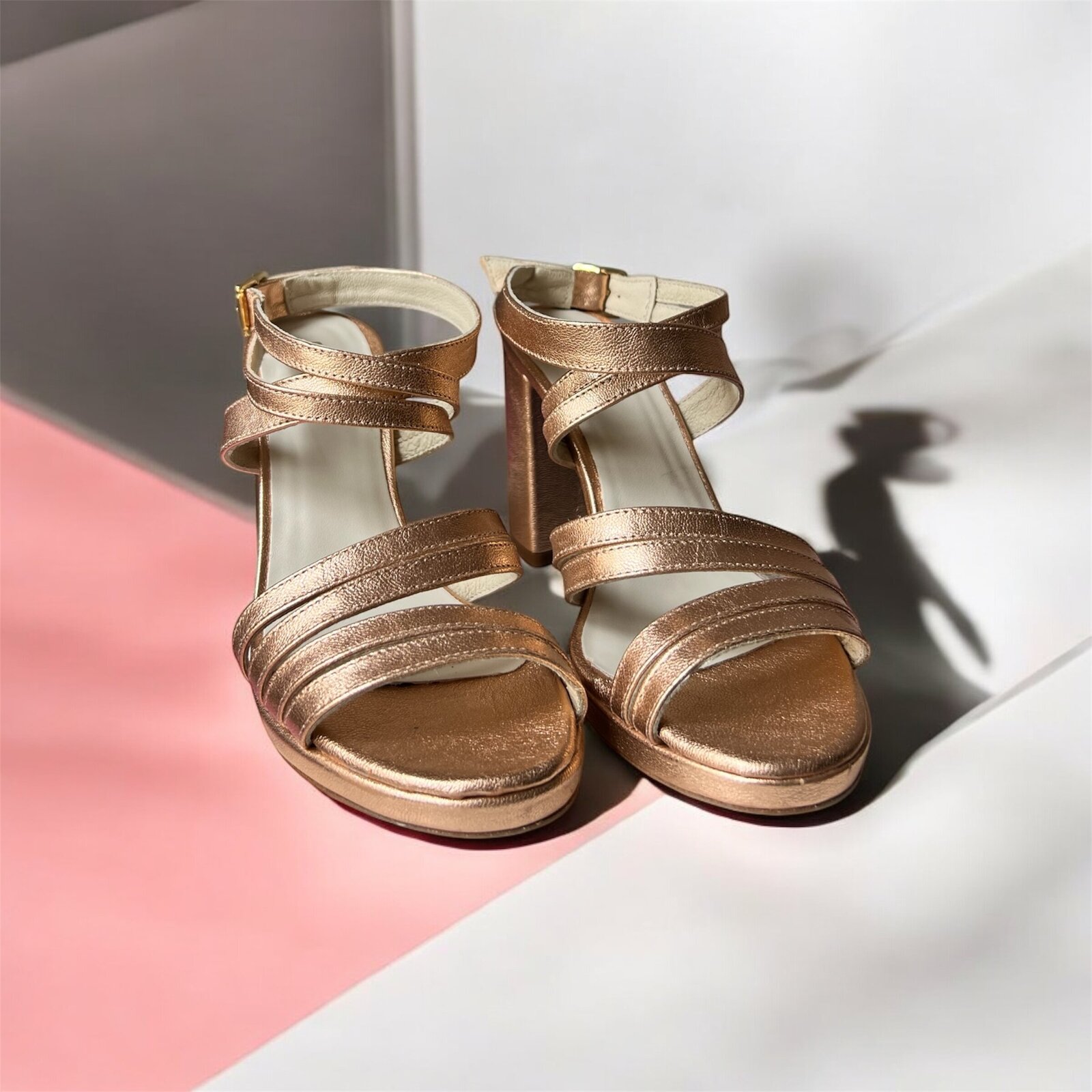 Sandalias tacon ancho