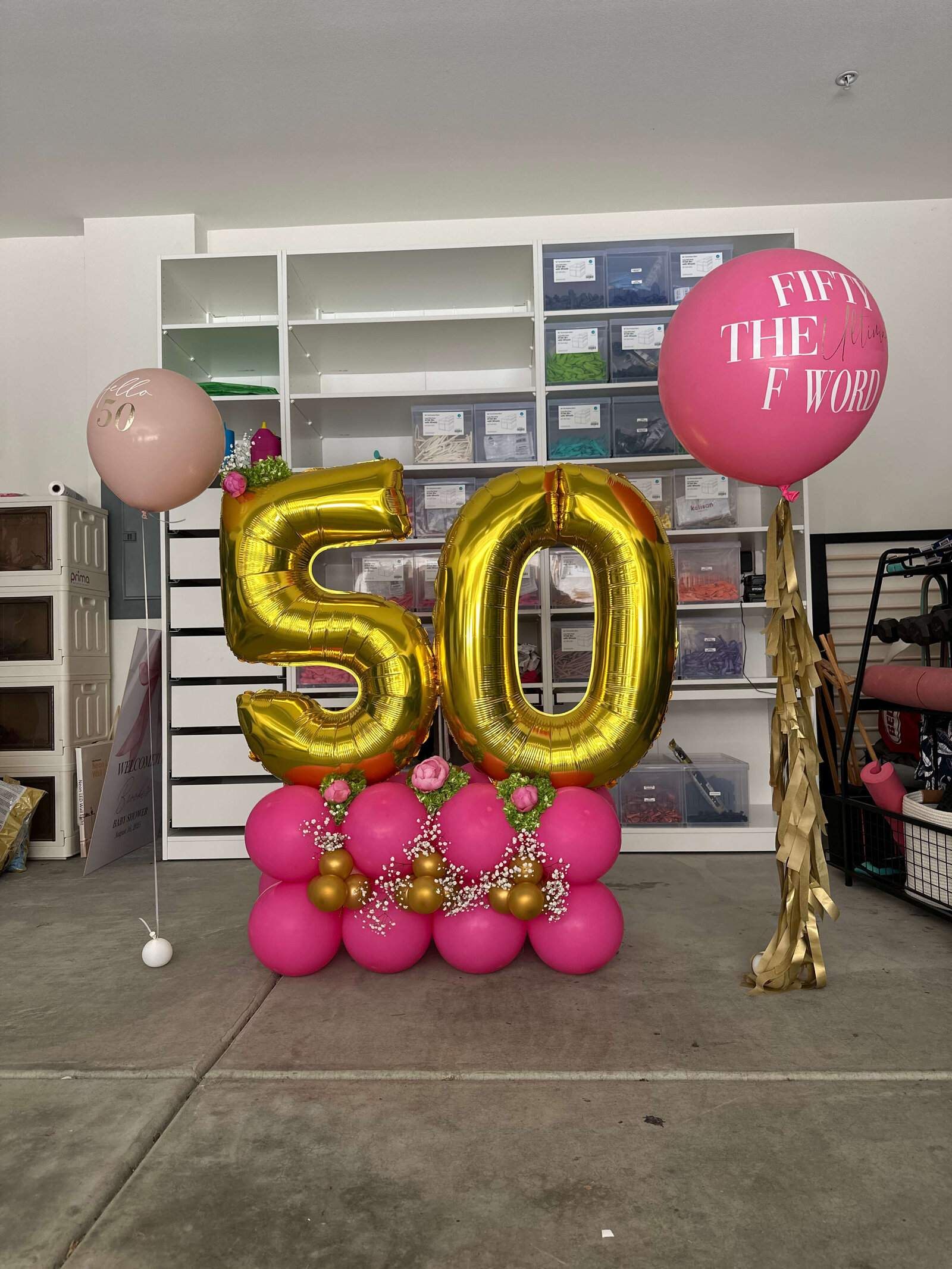 Balloon decoration for 50th birthday party