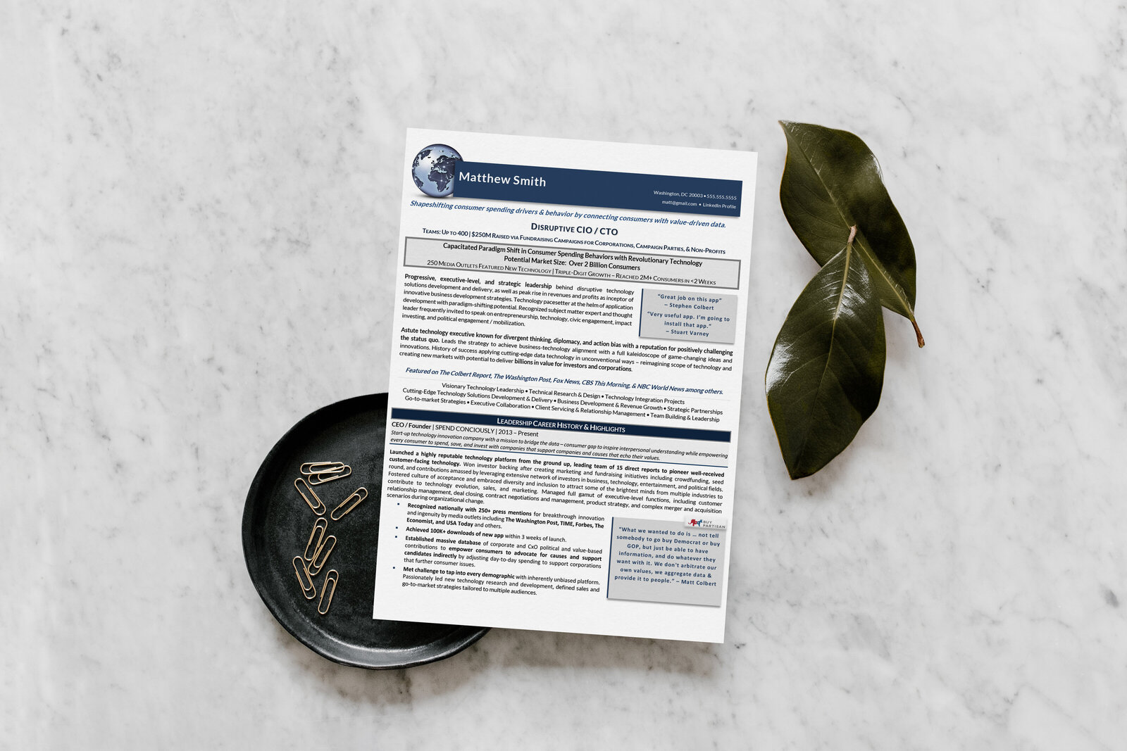 Executive resume and cover letter samples