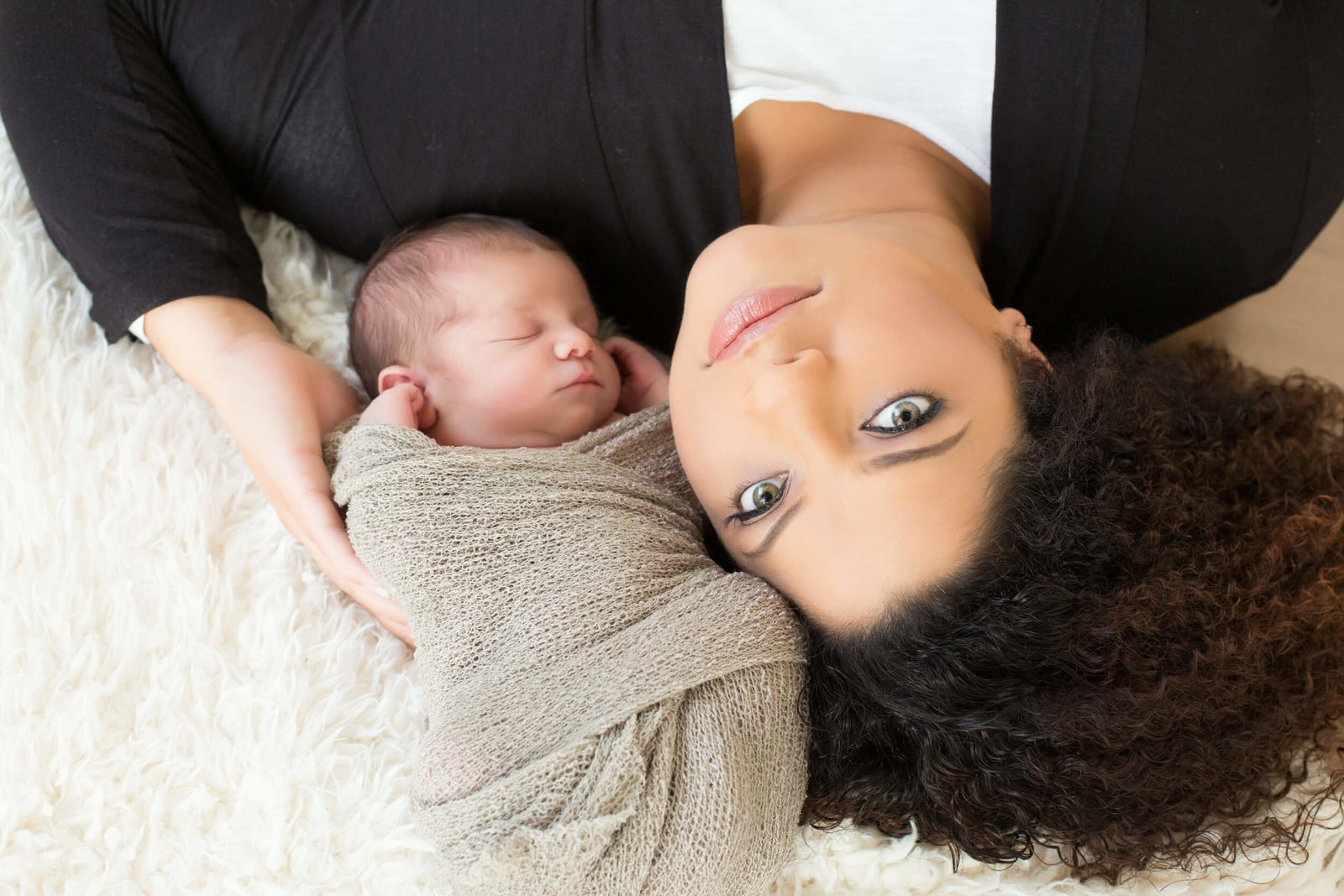 mother and son newborn boy photography