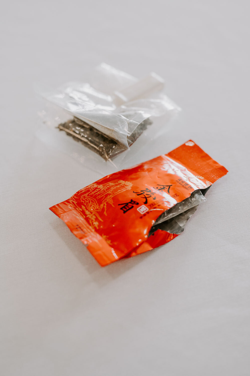 Red tea bag