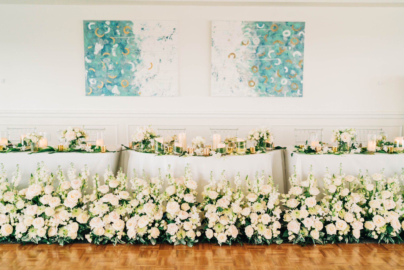 Reception Decor and Florals down the head table