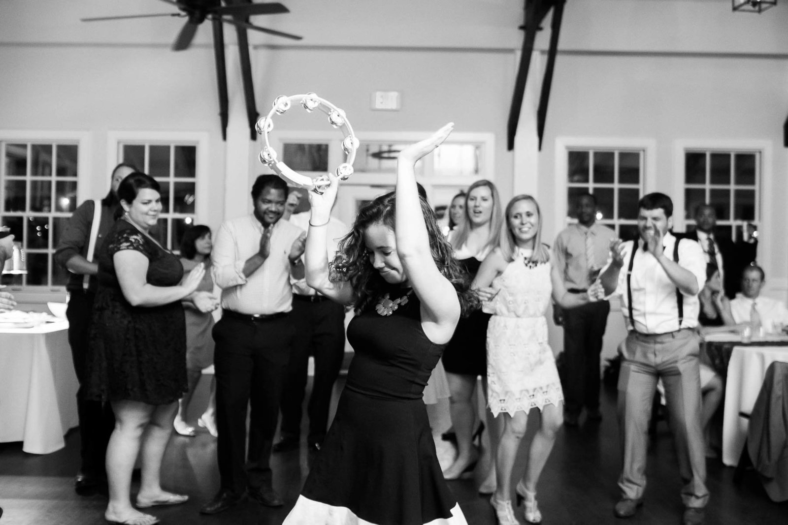 Guests dance at reception, Alhambra Hall, Mt Pleasant, South Carolina