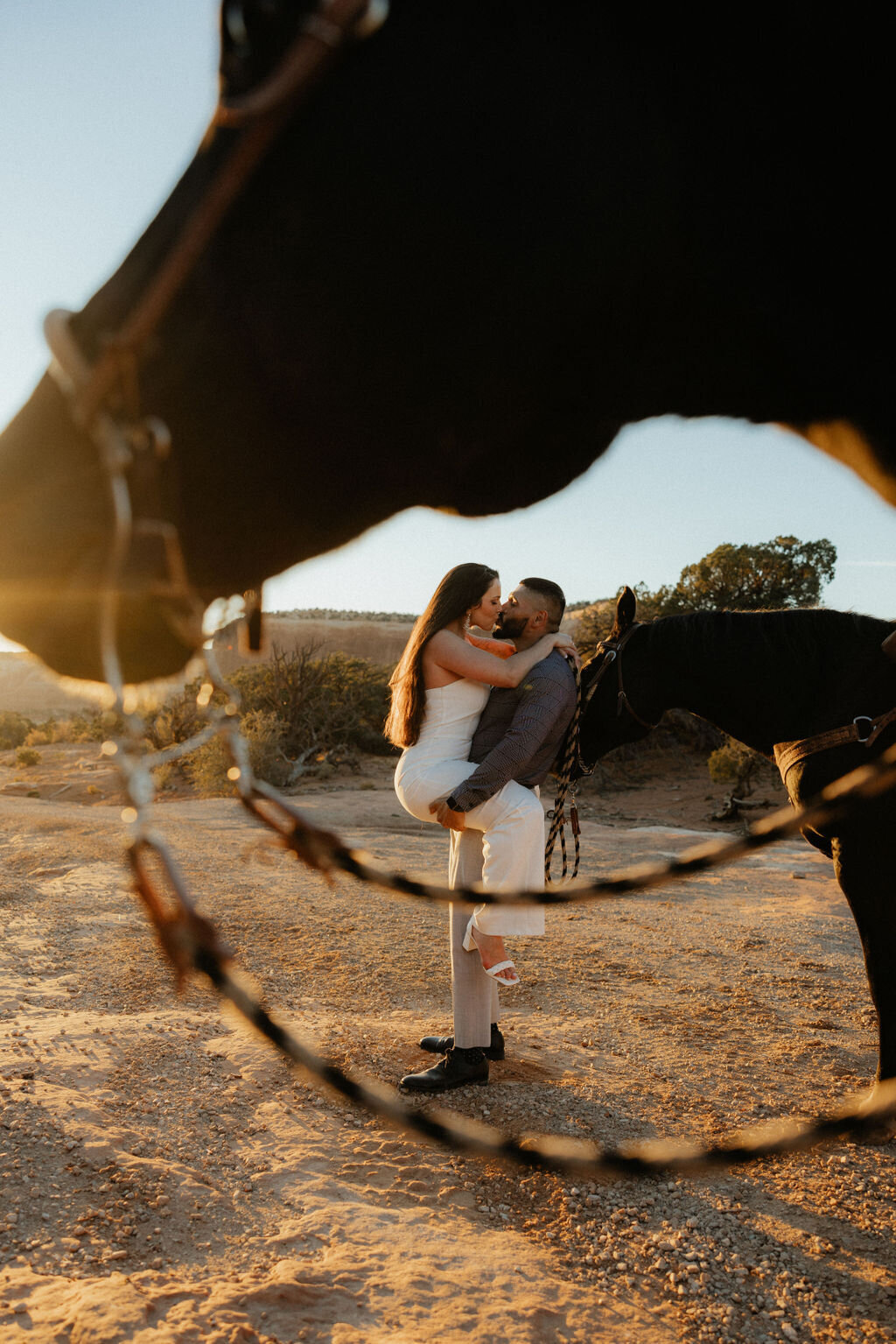 Candid, emotional moment between newlyweds in Utah’s desert