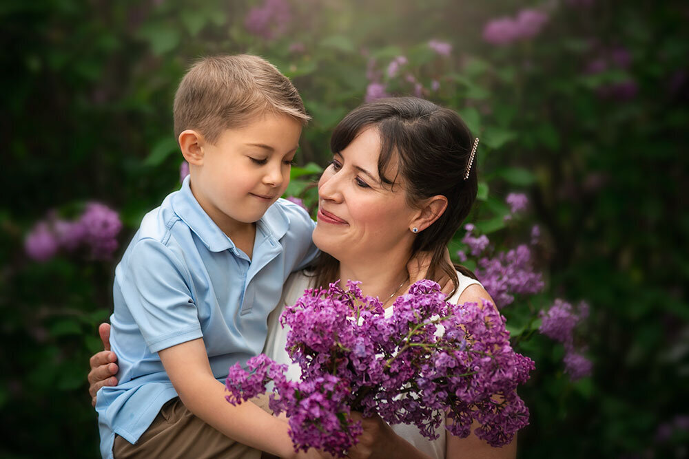 mother-son-love-connection-fine-art-best-family-children-fine-art-photographer-flower-lilacs-boulder