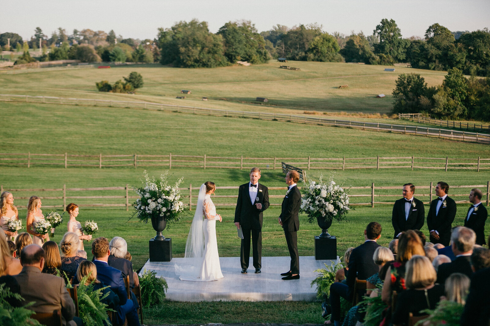 Outdoor ceremony at a Radnor Hunt Landing wedding.