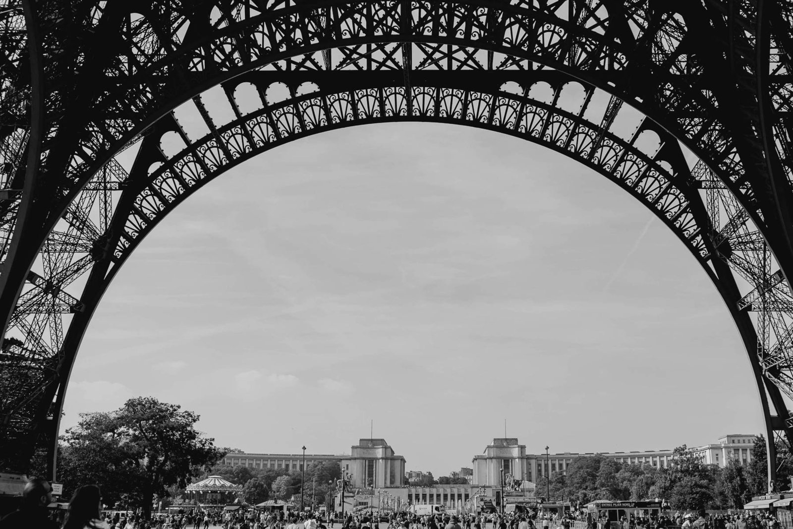 Underneath the Eiffel Tower, Paris, France