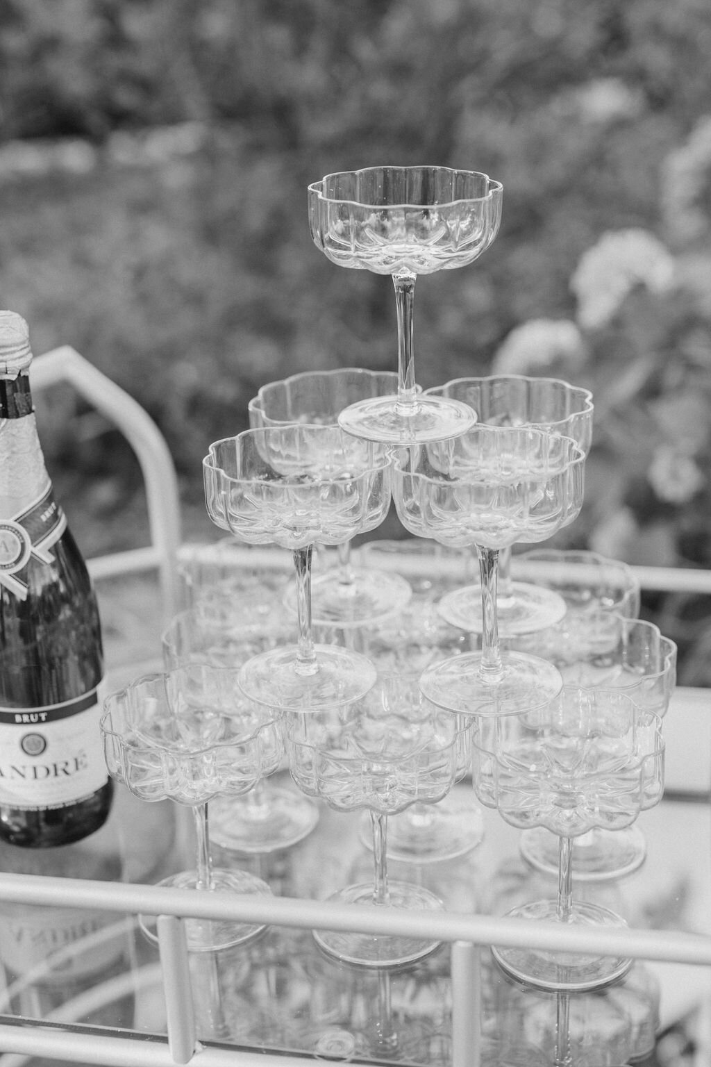 Stacked champagne glasses