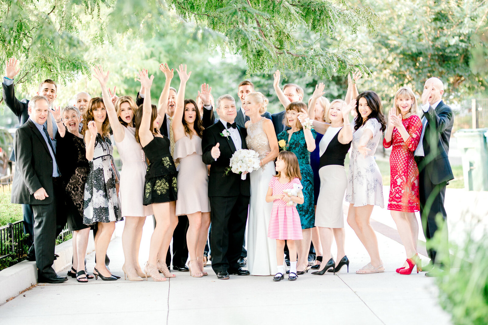 wedding day group picture  Chicago wedding photographer