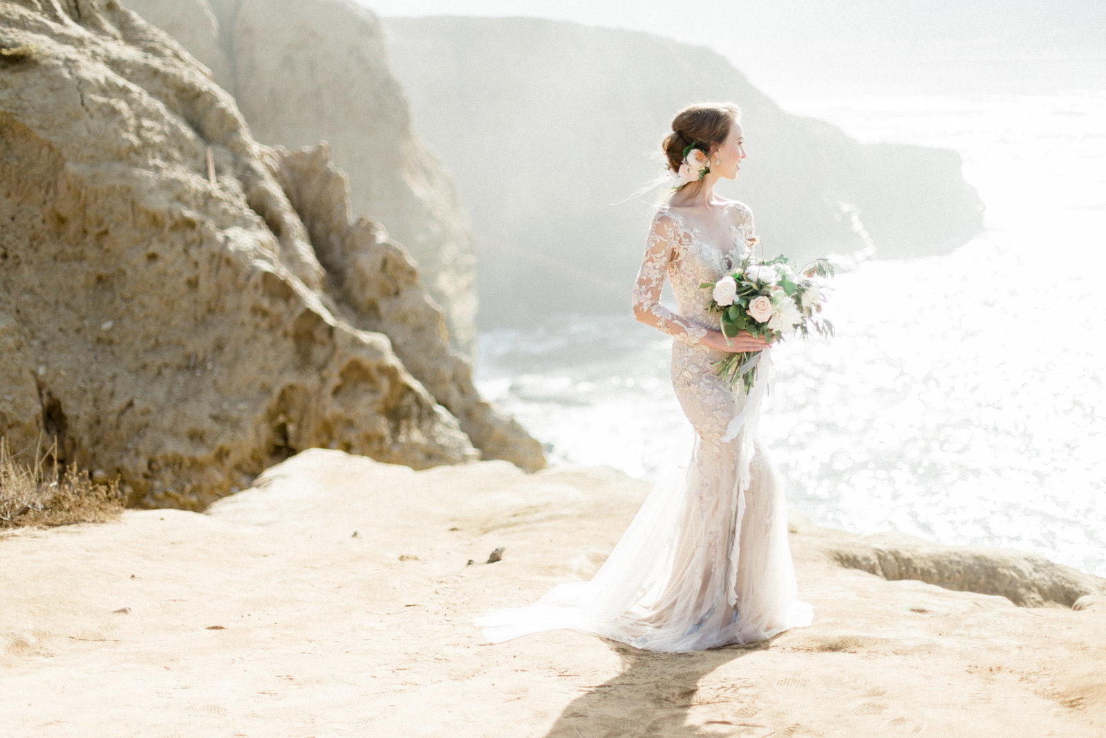 San Diego Wedding Sunset Cliffs Bride Portrait