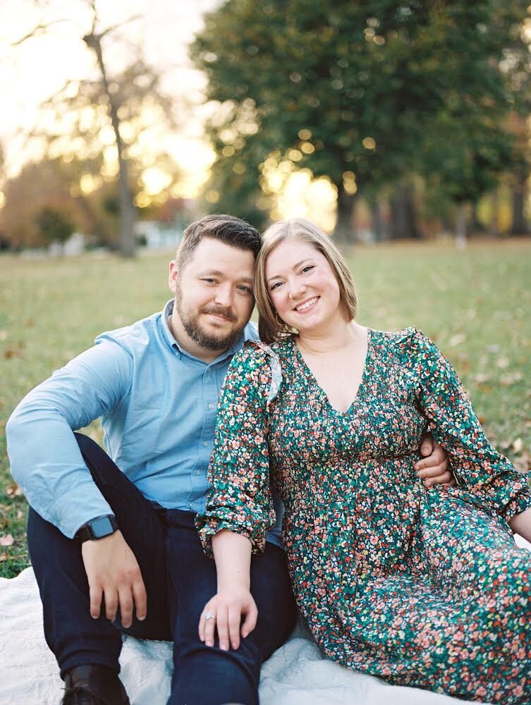 film photo of couple outside