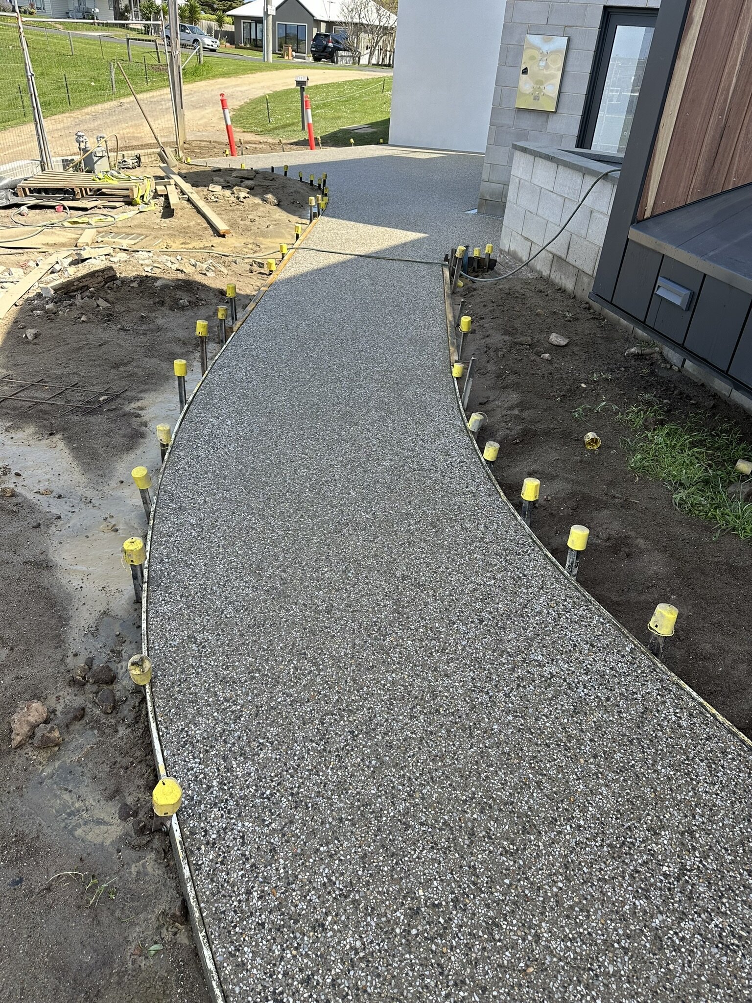 Decorative exposed aggregate concreting in Warrnambool