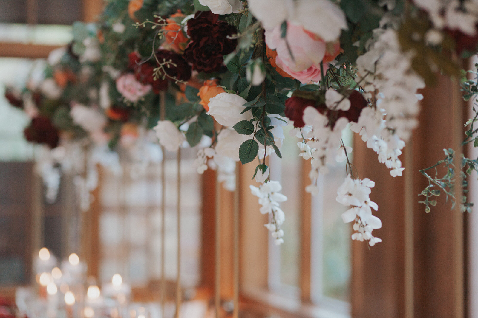 Tall floral centerpieces for wedding reception