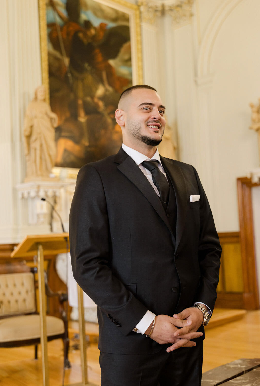 Luxury Wedding in Montreal | Church Ceremony Wedding day photos | Luxury moment photography | Montreal wedding photographer